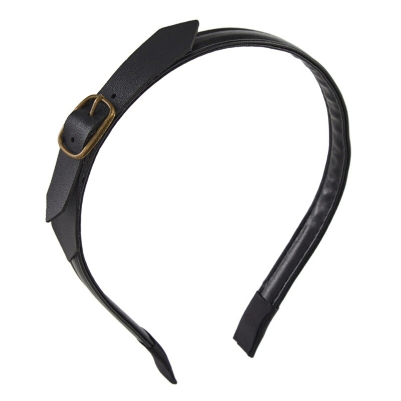 Rock Headband PU Leather Headband Gothic Leather Buckle Headband Punk