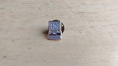 Personal Computer Pin Old School Desktop PC Monitor Disk Drives Keyboard