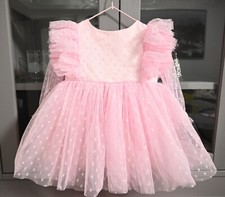 Festliches Mädchen- Babykleid Kleid aus Satin mit Tüll gefüttert mit Baumwolle