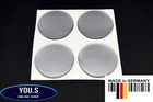 4 Cache-Moyeux Enjoliveur Autocollants Silicone 64,0 MM - Argent Emblème Rial