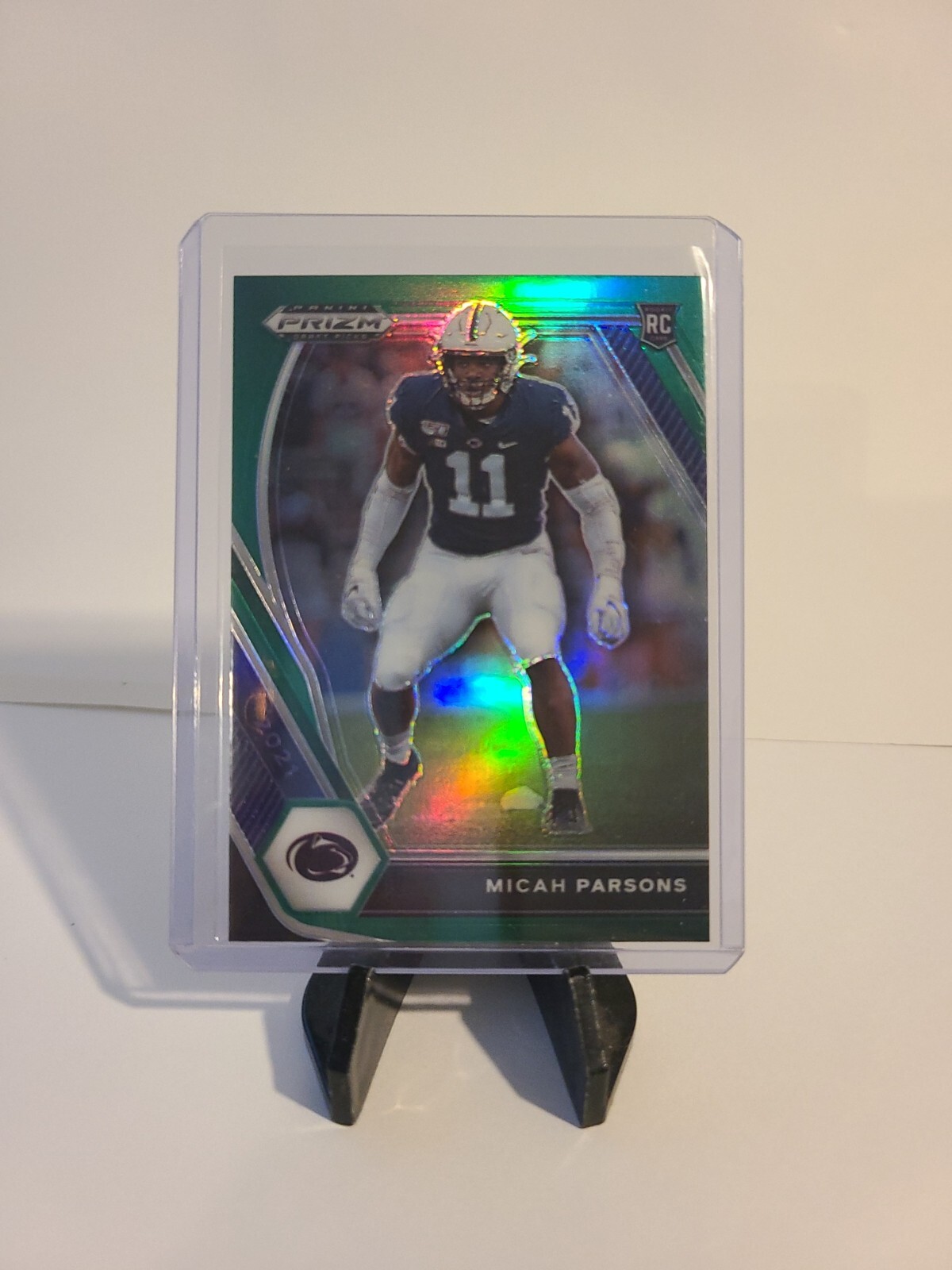 MICAH PARSONS 2021 PANINI PRIZM DRAFT PICKS RC GREEN PRIZM #136 COWBOYS