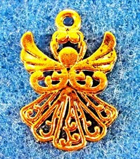 10Pcs. Tibetan Antique Gold Detailed ANGEL Charms Pendants Jewelry Findings AF63
