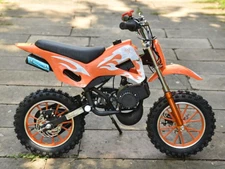 Mini GAS DIRT BIKE 49cc Engine Full Suspension Pit Bike Off-Road 20mph! -ORANGE-