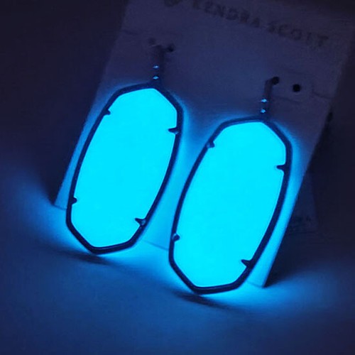 New Kendra Scott Danielle Silver Statement Earrings In Glow in the dark