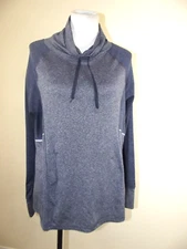 Avia Womens Athletic Active Wear TOP - LARGE - Heathered Blue Thumb Holes