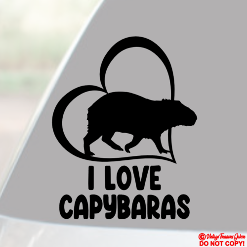 Calcomanía de vinilo I LOVE CAPIBARAS CORAZÓN pegatina ventana de coche parachoques animal mascota JDM - Imagen 1 de 2