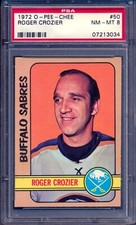 1972-73 OPC O PEE CHEE HOCKEY NHL #50 Roger Crozier PSA 8 NM-MINT Buffalo Sabres