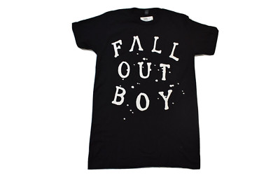 Fall Out Boy Mens Arch Splatter Graphic Black Shirt NWT XS
