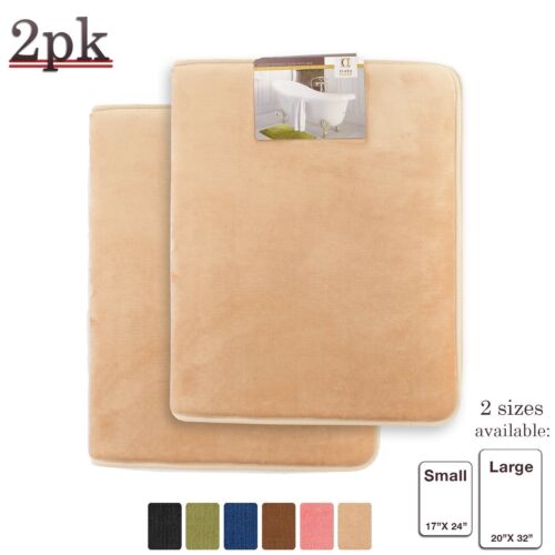 2er Pack: Luxuriöse Badematte Memory Foam gefüllt rutschfest saugfähig Badvorleger - Bild 4 von 12