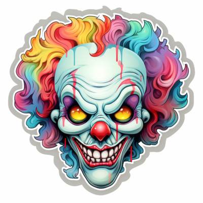 Crazy Clown Aufkleber – 288 Stück, 2 Blätter à 21x29,7 Cm | Lustige Clown-Motive Zum Dekorieren Von Heften, Möbeln & Mehr
