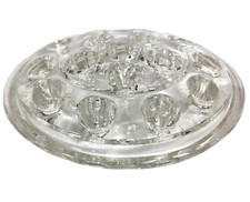 Clear Glass Flower Frog 16 holes Crystal 5" Floral Arranging Vtg Marble Display