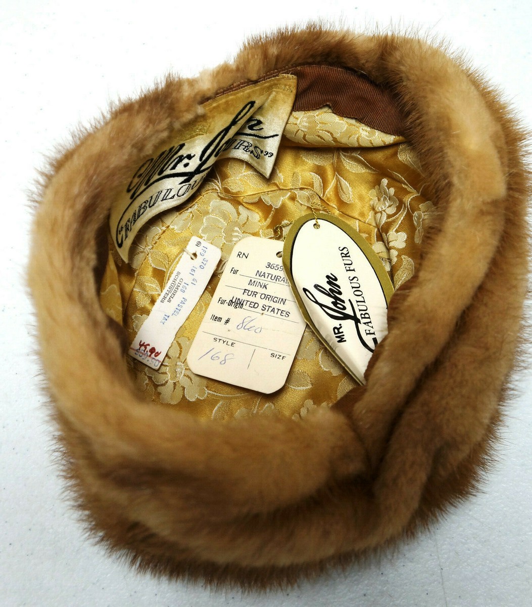Mr. John Fabulous Furs Vintage Cream Mink Fur Hat Ladies White Mink Fur Hat Mr JOHN FABULOUS FURS NATURAL MINK WOMEN main image 4
