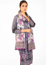 Al Karam Printed Viscose Suits Unstitched 3 Piece AK22W FW-31-22-Blue Large