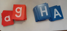 Wood Alphabet Letters Blocks Children's, Uppercase Lowercase, 3"  missing L,R,Y