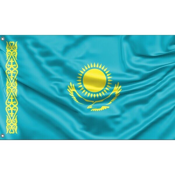 Flag of Kazakhstan, Unique Design, 3x5 Ft / 90x150 cm size, EU
