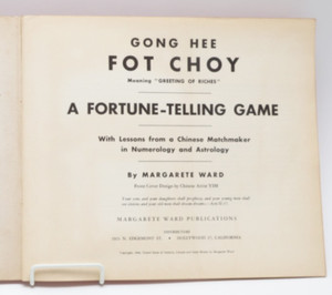 Original Vintage Gong Hee Fot Choy: 1948 A Fortune-Telling Game w/Fold Out Game