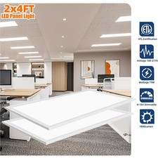 2x4 FT LED Troffer Panel Edge-Lit Flat 2-4 PACK 5000k Daylight White, 75 Watts