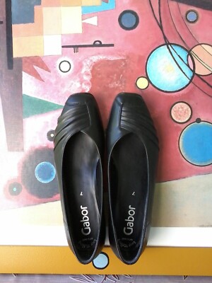 Gabor Damenschuhe in Größe 7, klassische Ballerinas, aus schwarzem Leder