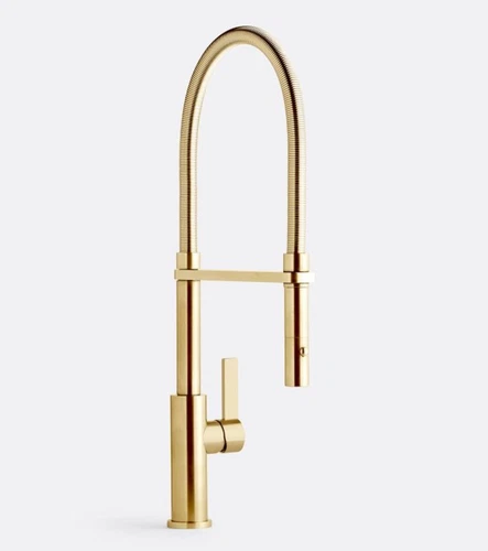 California Faucets Culinary Pull-out Kitchen Faucet Polished Gold