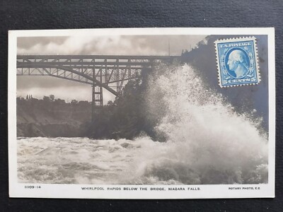 cpa United States ROTARY PHOTO NIAGARA FALLS Whirlpool Rapids below the Bridge