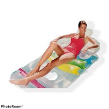 H2O Go Bestway Kool Lounge 65in x 35in Large Pool Float Raft Back Head Arm Rest