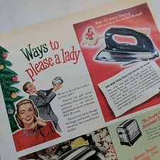 Vtg 1947 Magazine Ad PROCTOR SMALL HOME APPLIANCES "WAYS TO PLEASE A LADY" 