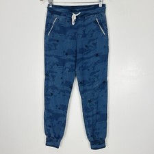MONROW Blue Camo Print Tencel Sweatpants Joggers Sz XS  158