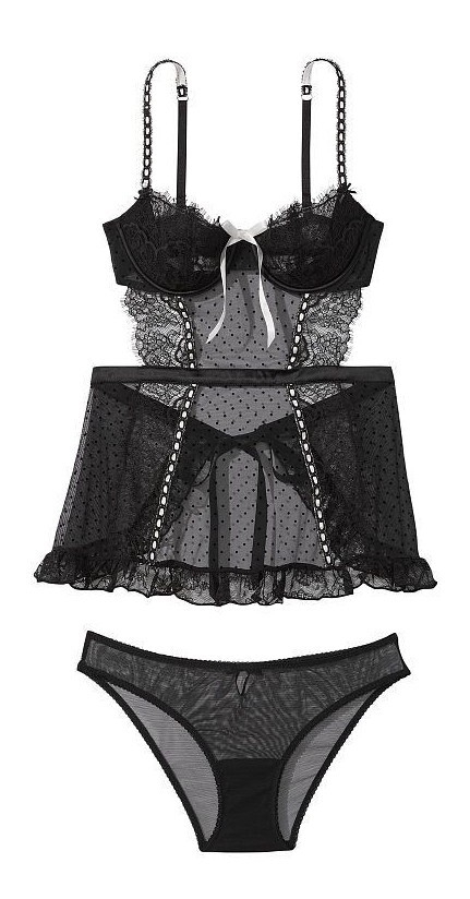 $100 VICTORIAS SECRET VERY SEXY WICKED OPEN BACK BABYDOLL w/ PANTY