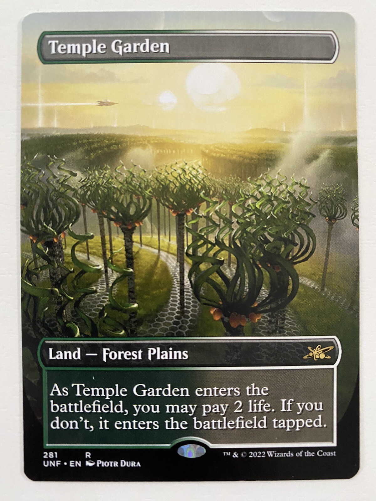Temple Garden *Non-Foil* BORDERLESS Unfinity MTG UNF MT/NM Shock Land Comb Ship