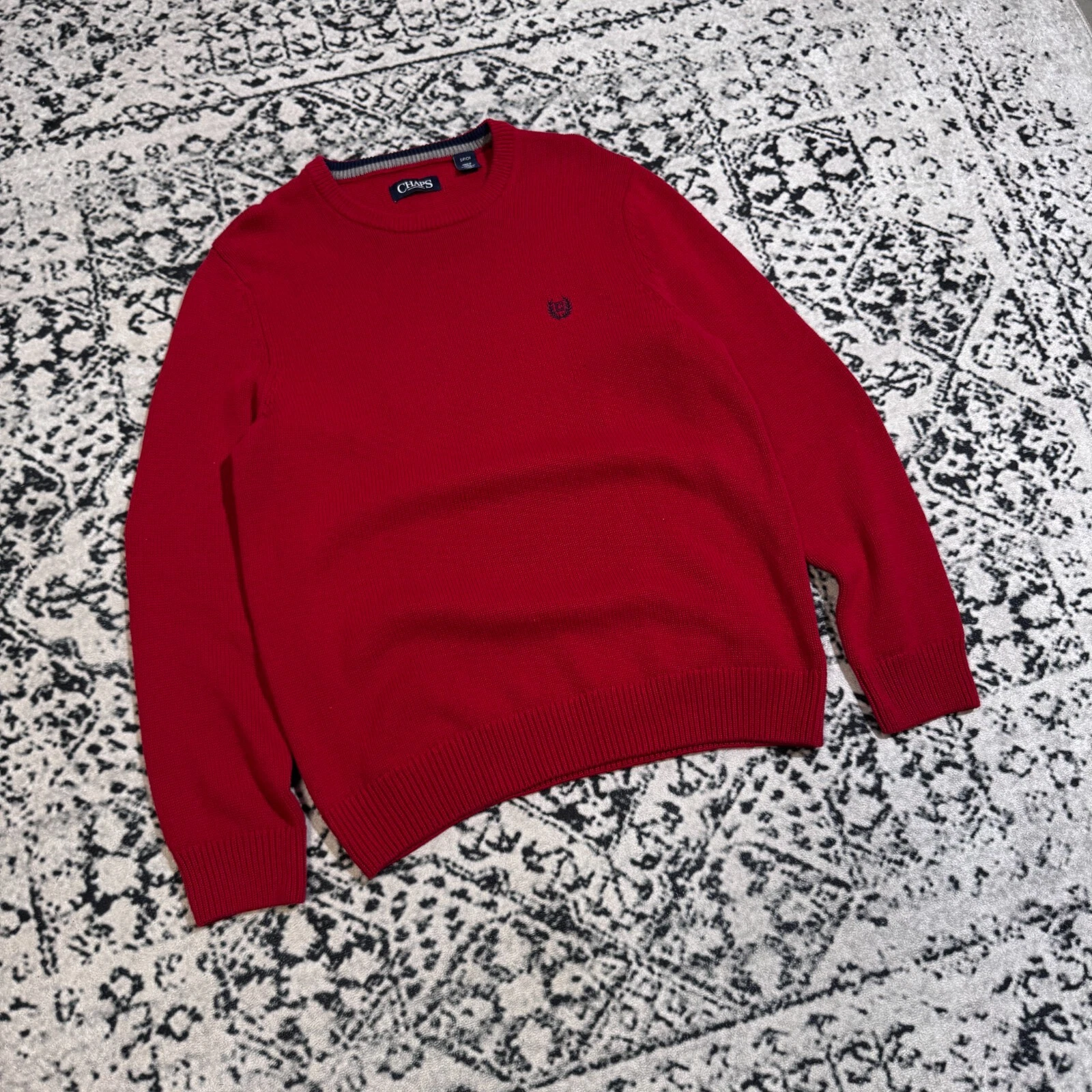 GUCCI Maglione Chaps unisex rosso cotone taglia S vestibilità regolare