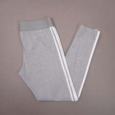 Adidas 3 Stripe Legging Cotton Stretch Blend Womens Large Heather Gray GV6017