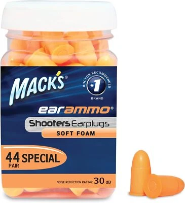 Tapones para los oídos Mack's Ear Munition Shooting - Espuma suave, 44 pares - Protección para los oídos de disparo