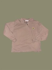 Burberry's Beige Nova Check Long Sleeve Polo Large Vintage
