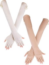 2 Pairs Sun Gloves for Women UV Protect Long Driving Gloves