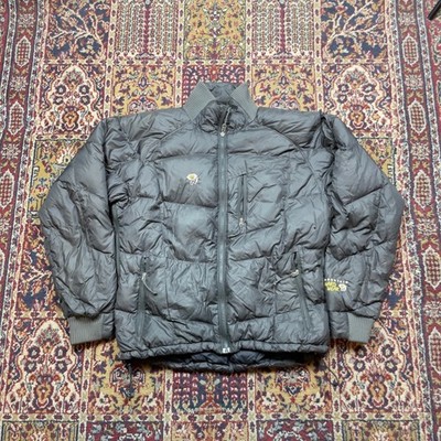 VTG Mountain Hardwear Sub Zero Down Puffer Jacket Charcoal Gray M Quilted FLAWS