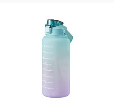 2 Litre Water Bottle with Time Marker Large Sports Gym Bottle BPA-Free Leakproof
