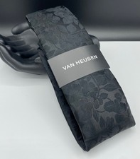 VAN HEUSEN Men's Neck Tie  Black  Floral  NEW MSRP: 45.