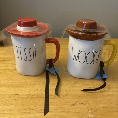 Rae Dunn JESSIE And WOODIE mugs With Hats NWT