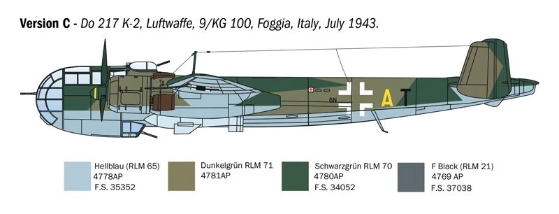 Dornier Do 217 K-1/ K-2   ITALERI 1488   1/72nd - Imagen 4 de 4