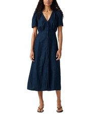 Levi's X2839 Womens Sarina Short-Sleeve Midi Shirt Dress, Initial Take, M