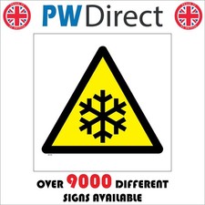 SIGN Low Temperature Beware Danger Ice Care Warning Snow Frost Injury WS194F
