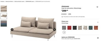 ikea soderhamn cover beige