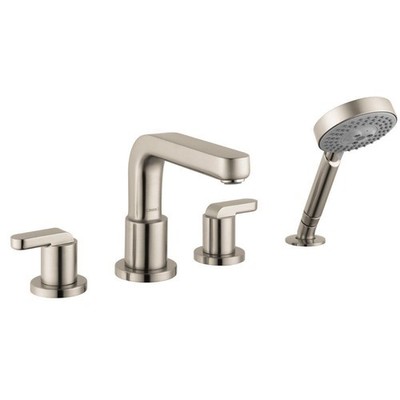 Hansgrohe 31448821 Metris 4-Hole Bathtub Faucet with Handshower BRUSHED NICKEL