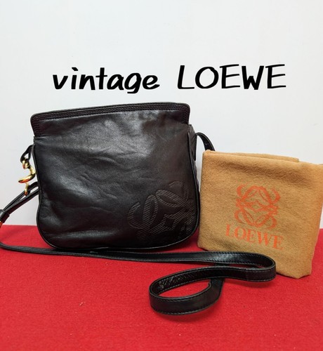 Rare Loewe LOEWE Anagram Shoulder Bag Handbag Black