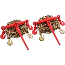 2 5/16"-3/8" G70 Ratchet Load Binder Chain and Binder Kit w/20' Chains Hauling