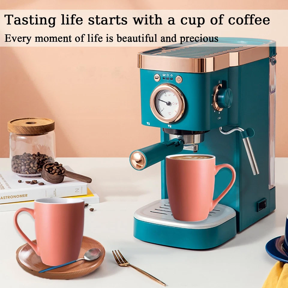 Juego de 6 tazas de café de cerámica de 12 oz con mango, porcelana mate O... Foto 4 de 4