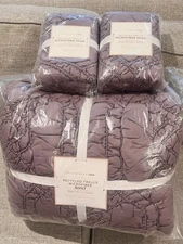 NEW Pottery Barn Teen Recycled Trellis Microfiber Full/Queen Quilt & Shams, Fig