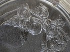 Federal Glass Sharon Cabbage Rose Footed Cake Plate Vintage — photo 2
