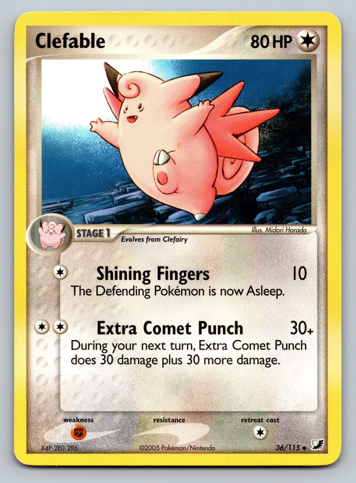 Clefable Pokemon Uncommon [EX Unseen Forces 36/115] Lightly Played