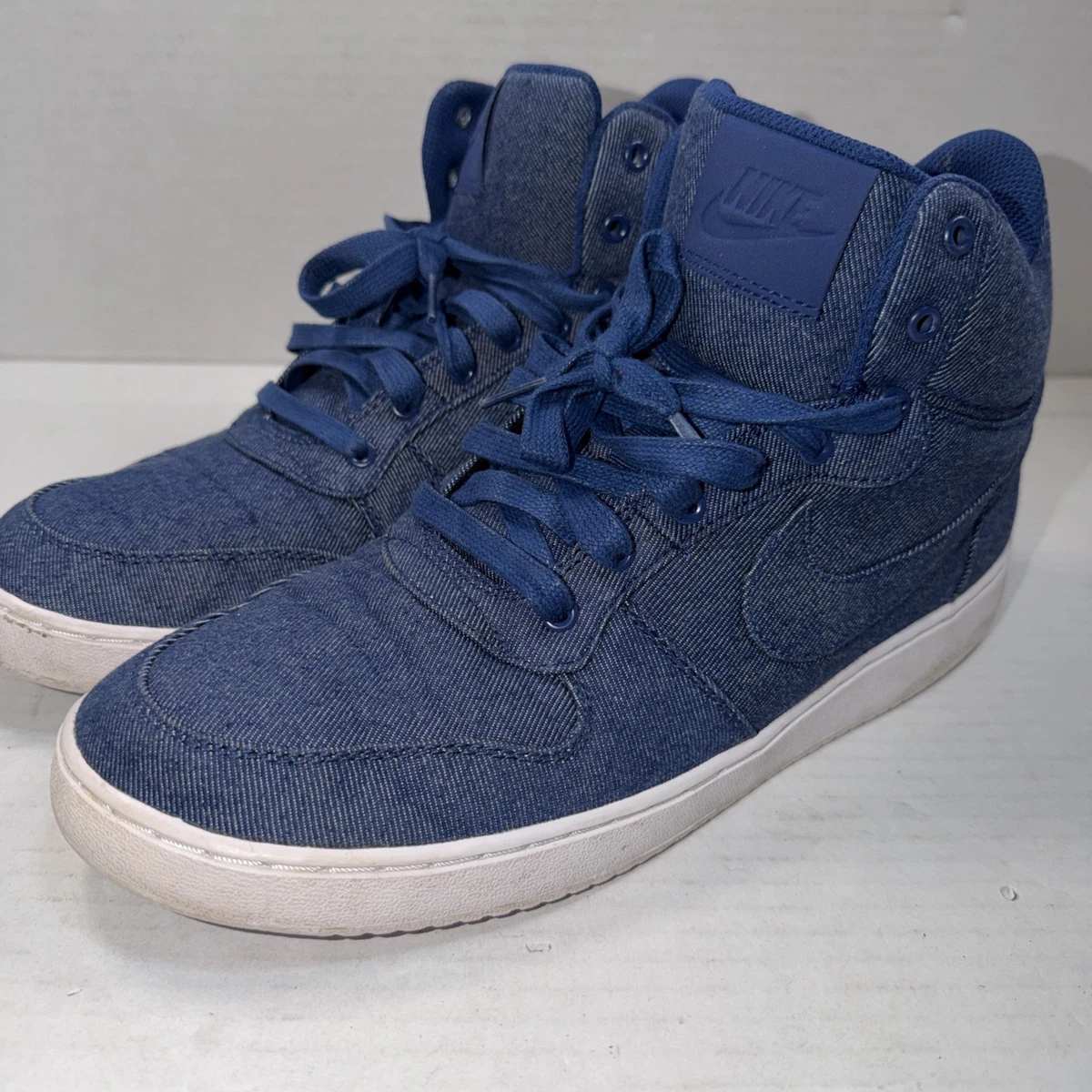 Nike Court Borough High Tops Size 11.5 Premium Mid Denim Blue Men Sneakers Nike Court Borough Mid Premium Blue for Sale | Authenticity  main image 3